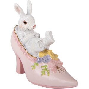 Зайчик у взутті, білий та рожевий, 13x5x12 см