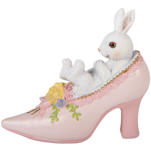 Зайчик у взутті, білий та рожевий, 13x5x12 см