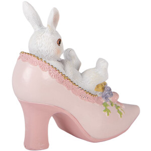 Зайчик у взутті, білий та рожевий, 13x5x12 см