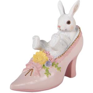 Зайчик у взутті, білий та рожевий, 13x5x12 см
