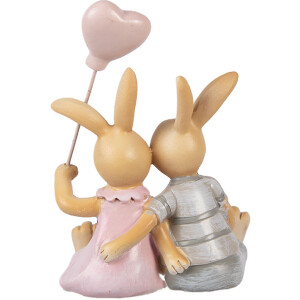 Декоративна фігурка кролика Clayre & Eef, 8x6x10 см, коричнево-рожева