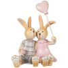 Декоративна фігурка кролика Clayre & Eef, 8x6x10 см, коричнево-рожева