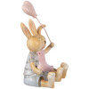 Декоративна фігурка кролика Clayre & Eef, 8x6x10 см, коричнево-рожева