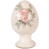 Декоративне яйце на підставці бежево-рожеве, Ø15x24 см, кераміка
