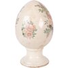 Декоративне яйце на підставці бежево-рожеве, Ø15x24 см, кераміка