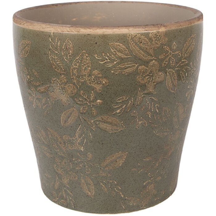 Керамічний горщик для квітів Clayre & Eef, коричневий, Ø 18x17 см