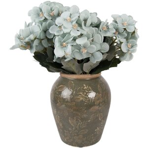 Ваза Clayre & Eef 6CE2411M, зеленобурый керамический декор Ø15x18 см