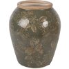 Ваза Clayre & Eef 6CE2411M, зеленобурый керамический декор Ø15x18 см