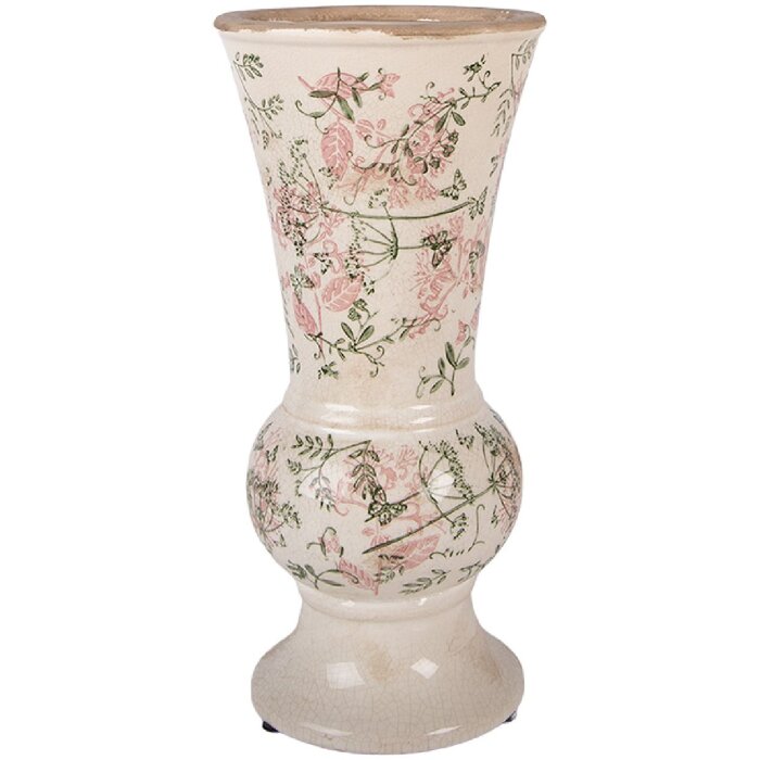 Керамічна ваза Clayre & Eef 6CE2412M, бежево-зелена, Ø15x32 см