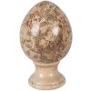 Керамическое яйцо Clayre & Eef на подставке, бежево-зеленое, Ø 12x19 см