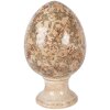 Декоративное яйцо на ножке Clayre & Eef, бежево-зеленое, 17x28 см