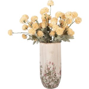 Керамическая ваза Clayre & Eef бежево-зеленая...