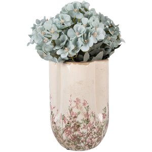 Ваза Clayre & Eef Ø 16x24 см, бежево-зеленая,...