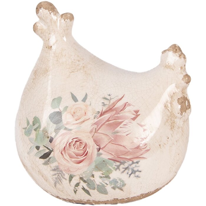 Декорація у вигляді качки Clayre & Eef, бежево-рожева, 12x11x13 см