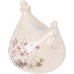 Декоративна фігурка «Курочка» Clayre & Eef, бежево-рожева, 12x11x13 см