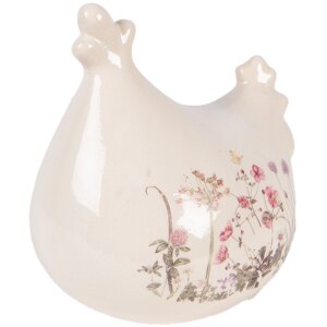 Декоративна фігурка «Курочка» Clayre & Eef, бежево-рожева, 12x11x13 см