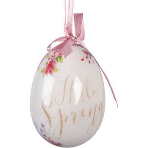 Набор декоративных подвесок «Яйца» 9 шт. белый/розовый Ø 5x8 см