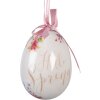 Набор декоративных подвесок «Яйца» 9 шт. белый/розовый Ø 5x8 см
