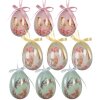 Набор декоративных подвесок в виде яиц, 9 шт., зеленый/розовый, Ø 5x8 см