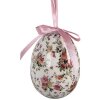 Набор декоративных подвесок в форме яиц Clayre & Eef, 9 шт., розово-белые, Ø 5x8 см