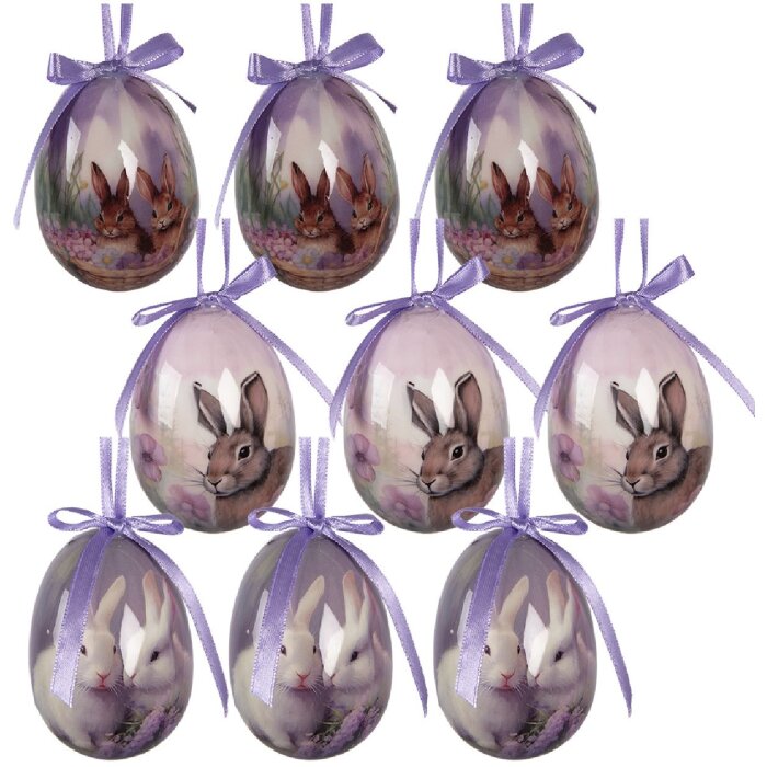 Набор подвесок-яиц Clayre & Eef, 9 шт., Ø 5x8 см, цветные