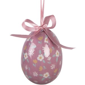 Набор декоративных подвесок в виде яиц (9 шт.), белый и розовый, Ø 5x8 см
