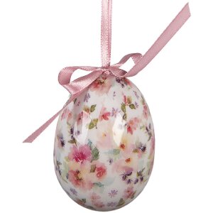 Набор декоративных подвесок в виде яиц (9 шт.), белый и розовый, Ø 5x8 см