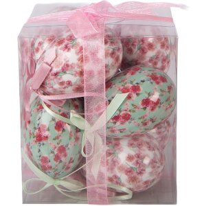 Подвески в виде яиц Clayre & Eef, 9 шт., белые и розовые, Ø 5x8 см