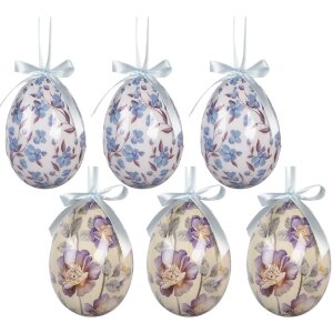 Набор подвесок в виде яиц Clayre & Eef, 6 шт., Ø 7x10 см