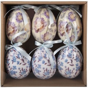 Набор подвесок в виде яиц Clayre & Eef, 6 шт., Ø 7x10 см