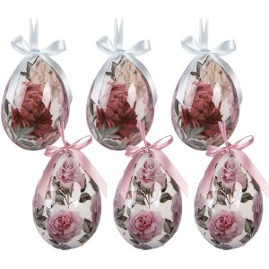 Набор вешалок в виде яиц, 6 шт., белый/розовый, Ø 7x10 см