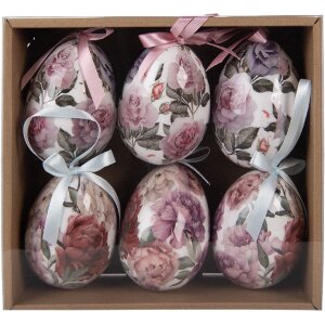 Набор вешалок в виде яиц, 6 шт., белый/розовый, Ø 7x10 см