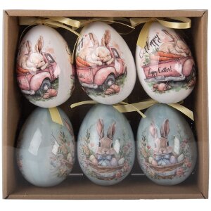 Підвісні яйця (комплект 6 шт.) Ø 7x10 см — кольорові прикраси для інтер’єру