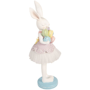 Фигурка кролика Clayre & Eef бело-фиолетовая 18x17x54 см