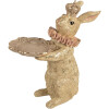 Фигурка Clayre & Eef с кроликом и миской, бежево-золотая, 31x20x33 см
