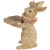 Фигурка Clayre & Eef с кроликом и миской, бежево-золотая, 31x20x33 см