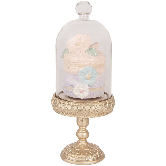 Глассовая колба Clayre & Eef 6PR6010 с золото-розовым декором Ø 7x17 см