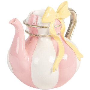 Стенд для свечей и чайник Clayre & Eef, розово-белый,...