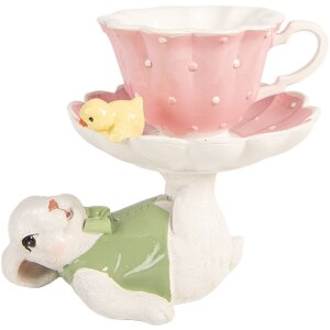 Фигурка кролик Clayre & Eef, бело-розовая, 20x14x17 см