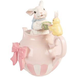 Фигурка кролика Clayre & Eef, бело-розовая, 20x14x20 см
