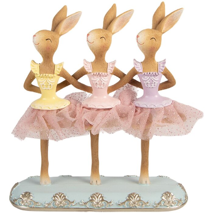 Чарівний кролик Clayre & Eef — реалістична декорація з полірізину, 23x8x25 см, коричнево-рожевий