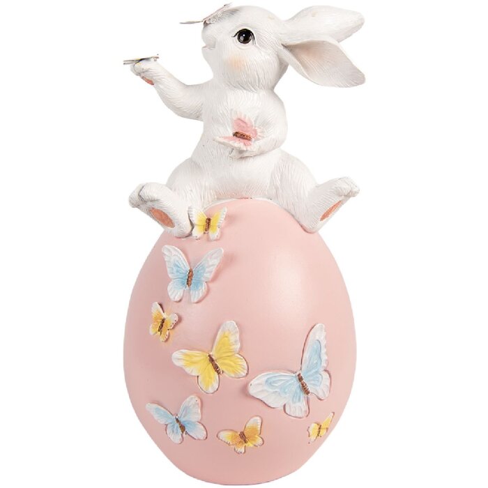 Канівчик на яйці від Clayre & Eef — білий з рожевим, 16x15x29 см