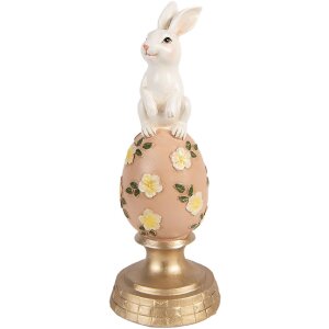 Кролик на яйце, белый и розовый, Ø 10x26 см, декор...