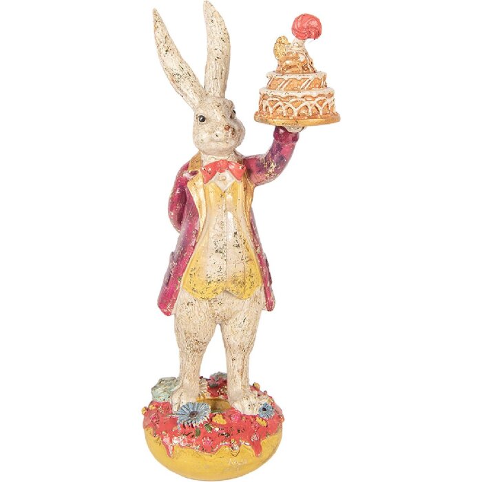 Свинка з торткою, бежево-червоний, 14x10x30 см