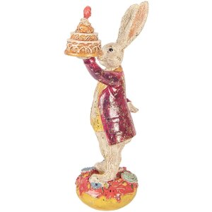 Свинка з торткою, бежево-червоний, 14x10x30 см