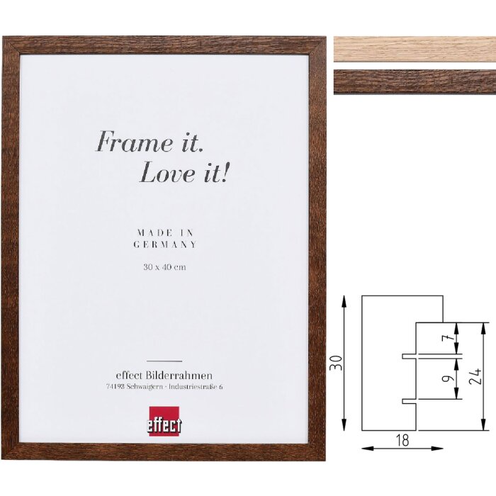 Дзеркало з масиву дубу Profil 2430 — сучасна дерев’яна рамка для стіни та стояння