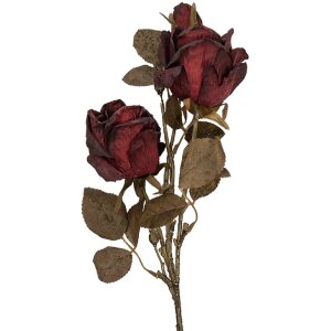 Декоративна гілка з квітами червоного та зеленого кольору 12x12x70 см від Clayre & Eef