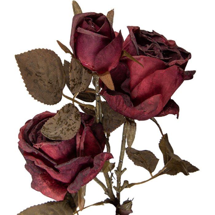 Декорація гілка з квітами червоного та зеленого, 12x12x70 см, Clayre & Eef