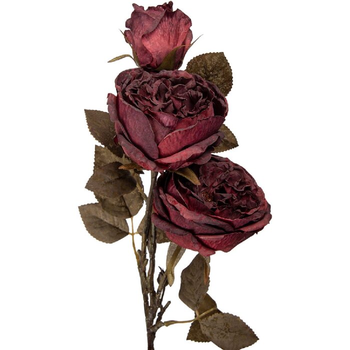 Декорація виглядом гілки з квітами, червоний та зелений, 12x15x70 см