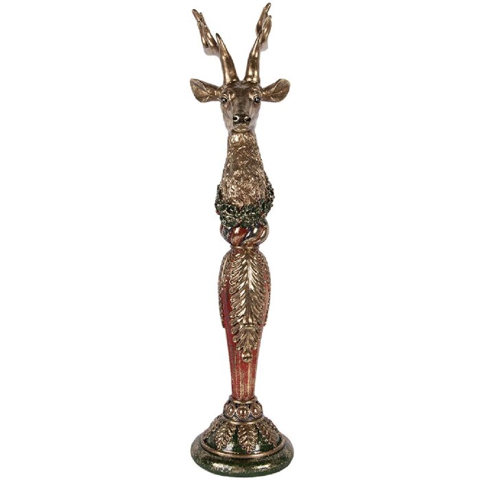 Декорація «Лось» золотий з зеленим акцентом, 16x22x70 см, Clayre & Eef